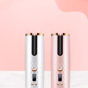 Rechargeable Automatic Hair Curler Women Portable Hair Curling Iron LCD Display Ceramic Curly Rotating Curling Wave Styer